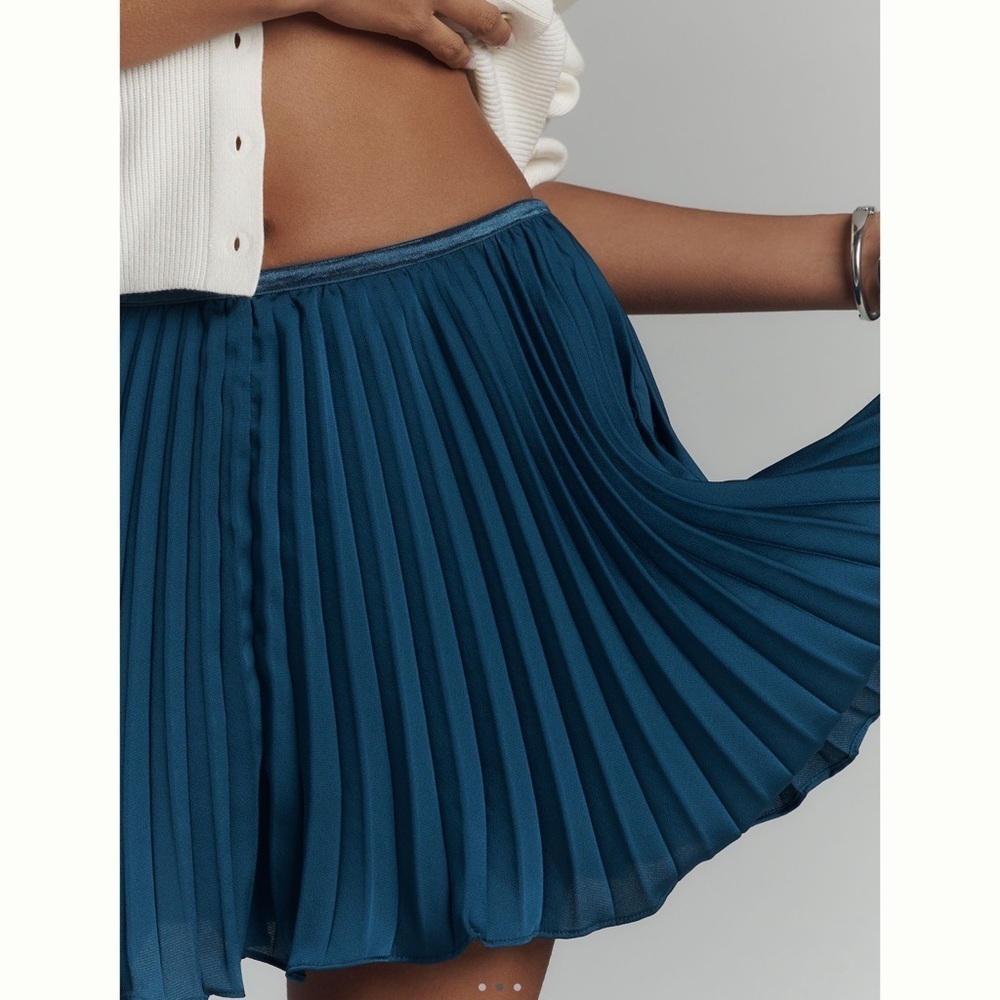 Anthropologie Pleated Skort XS Deep Sea Blue NWT - Picture 11 of 12